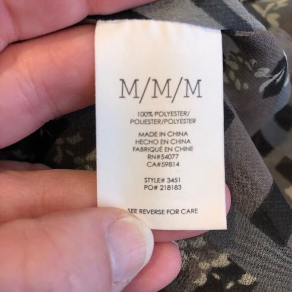 Cabi Graph Trellis gray taupe striped floral sleeveless top size Medium #3451 - Picture 10 of 15